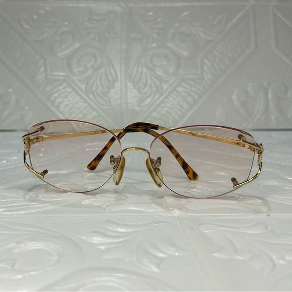 Christian Dior VINTAGE Gold Frame Reading Glasses Rose Gold Mirror - Picture 4 of 15